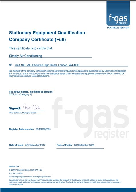 what is f gas certification